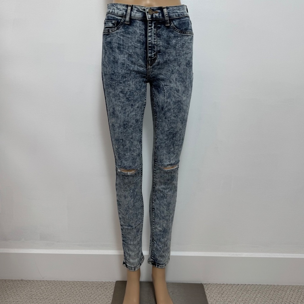 Pistola Acid Wash Skinny Jeans High Rise Distressed Size 26 - Picture 4 of 14
